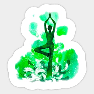 Yoga green Sticker